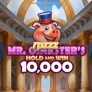 Tampilan visual ceria dari slot Mr. Oinkster’s Hold & Win 10,000